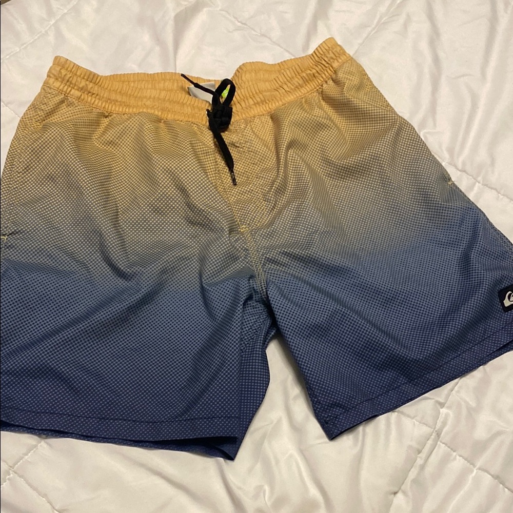 Quiksilver Ombre Swim Shorts in Yellow and Blue
